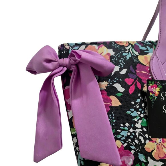 Simply Spring Canvas Floral Tote Bag with Bow Detail - Picture 4 of 4